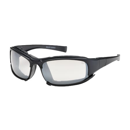 Bouton Optical Full Frame Safety Glasses w/Black Frame, Rubber Foam Padding, I/O Lens, Anti-Scratch/Anti-Fog Coating 250-CE-10092