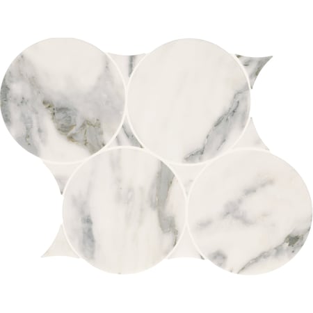 Daltile Eclessia Marble Natural Stone 6-in Circle Mosaic, 8.30 SQFT Per Carton, 10PK M3476CIRCLEMSPL