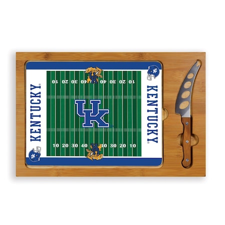 Picnic Time Family Of Brands NCAA Kentucky Wildcats Football Field Icon Glass Top Cutting Board & Knife Set 910-00-505-264-0