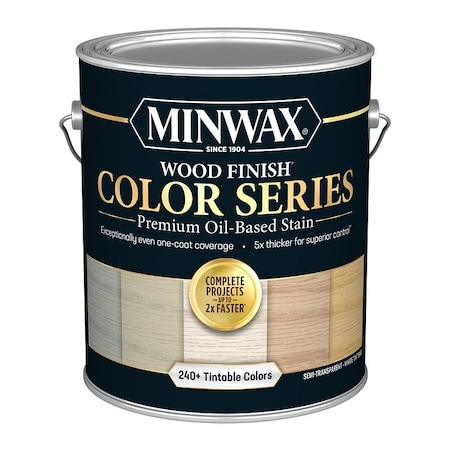Minwax Wood Finish Color Series Interior Wood Stain, Semi-Transparent, Tint Base/White, Liquid, 1 gal 815100000