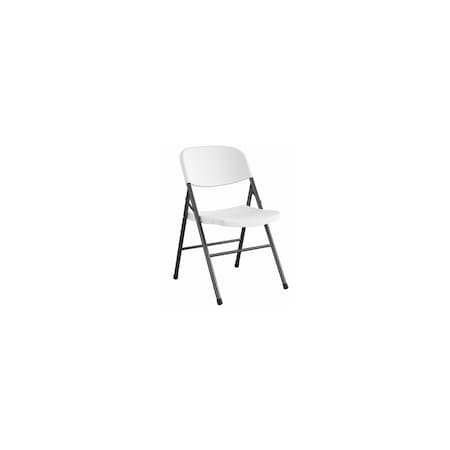 Cosco XL Commercial Folding Chair, Black Steel Frame. White Resin Seat & Back 14-867-WSP4