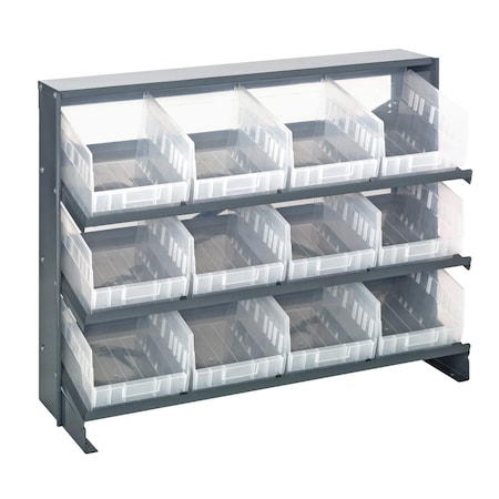 Quantum Storage Systems BENCH PICK RACK W/ 12 BINS CLEAR QPRHA-207CL