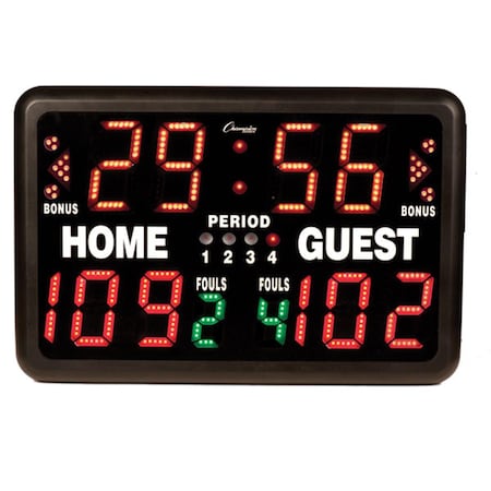 Champion Sports Multi-Sport Tabletop Indoor Electronic Scoreboard, Black CH56014