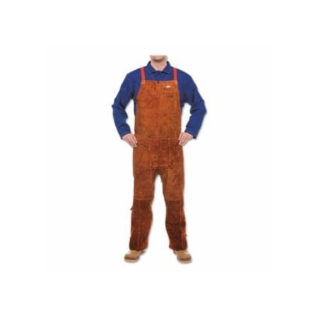 Best Welds Leather Split Leg Bib Apron, 24 in W x 42 in L, Side Split Cowhide, Lava Brown 902-302-S