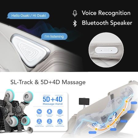 Osaki Zero Gravity Massage Chair with Advanced 5D Dual-Track Technology and AI Body Scan 5D Kairos Duo