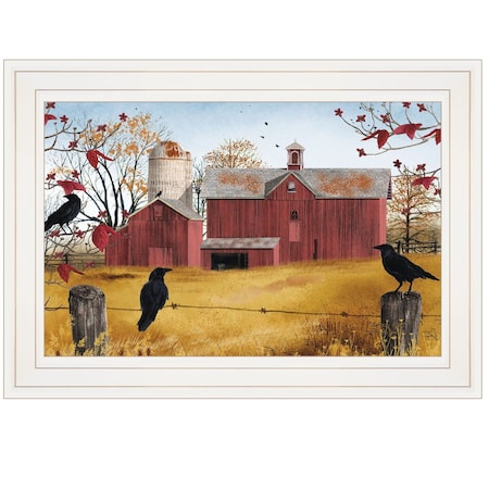 Homeroots Autumn Gold 1 White Framed Print Wall Art 404417