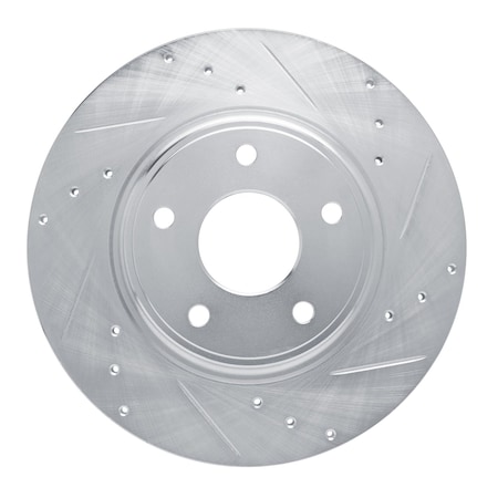 Dynamic Friction Co DFC Brake Rotor - Drilled and Slotted - Silver 631-40113R