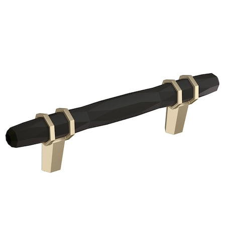 Amerock London 3-3/4 in 96 mm Center-to-Center Black Bronze/Golden Champagne Cabinet Pull BP36648BBRBBZ