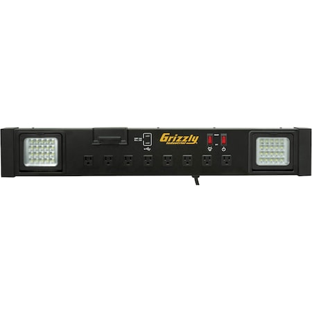 Grizzly 1000 Lumen Work Bench Light Charging Station T33678