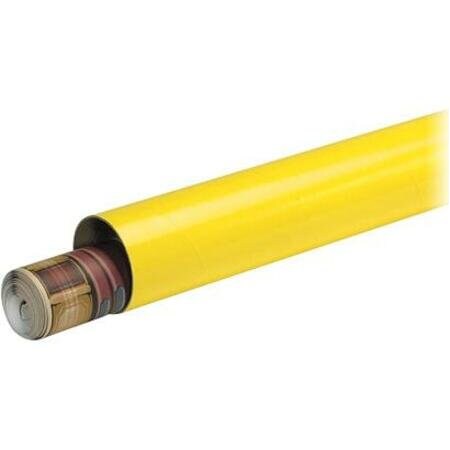 Partners Brand Mailing Tubes with Caps, 3" x 24", Yellow, PK24 P3024Y