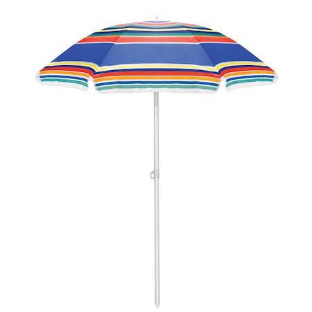 Picnic Time Family Of Brands Portable Beach Umbrella, Multicolor Stripe Pattern 812-00-996-000-0