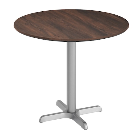 Flash Furniture Acadia 31.25 in Round Indoor Outdoor Tabletop, Dark Brown with TopGuard HPL, 22 in x 22 in ST-RD31-WBR-T2222S-GG