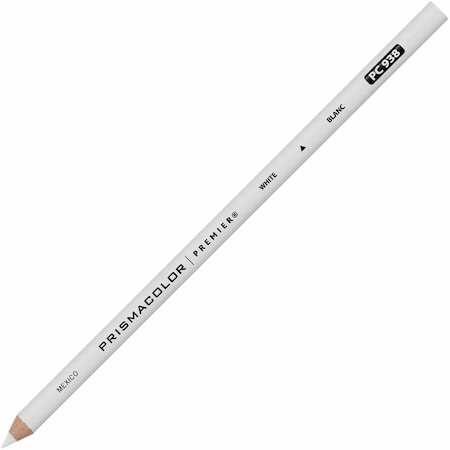 Dymo Prismaclor, PREMIER COLORED PENCIL, 3 MM, 2B #1, WHITE LEAD, WHITE BARREL, DOZEN 3365