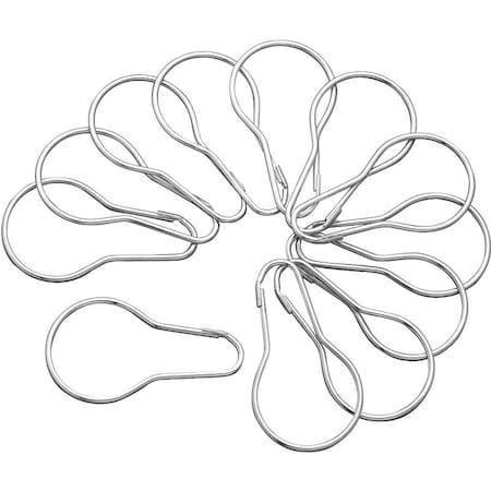 Plumb Pak Shower Curtain Pin, Snap-Fit, Steel, Bright, For: Shower Rods PP22525