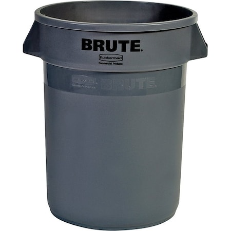 Rubbermaid 263200GRAY Trash Container, 32 gal Capacity, Polyethylene, Gray FG263200GRAY