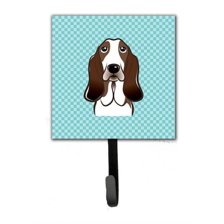 Carolines Treasures Checkerboard Blue Basset Hound Leash and Key Holder BB1181SH4