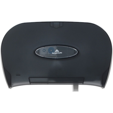 Georgia-Pacific Toilet Paper Dispenser, Horizontal Double Roll, Standard Core, Wall Mount, Smoke 59206