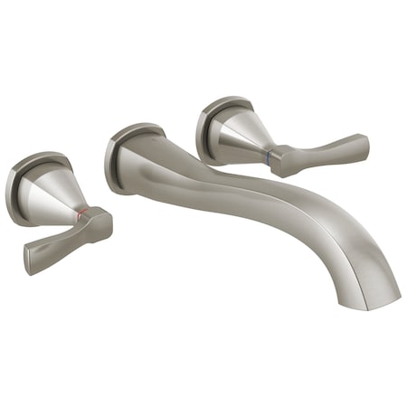 Delta Stryke Wall Mounted Tub Filler, 12.72 in, Lumicoat Stainless T5776-SS-PR-WL