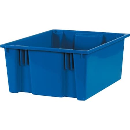 Partners Brand Stack & Nest Storage Bin, Plastic, Blue, 3 PK BINS119