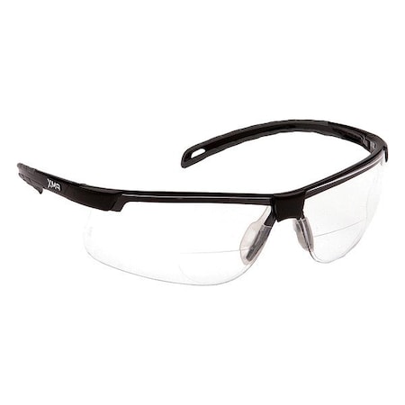 Pyramex Ever-Lite(R) Reader Safety Glasses, Black Wraparound Frame, 1.5 Diopter, Clear Lens, Universal SB8610R15TM