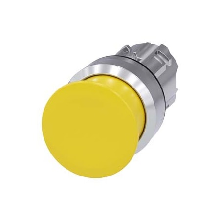 Siemens Mushroom pushbutton, 22 mm, round, metal, shiny, yellow, 30 mm 3SU1050-1AD30-0AA0-ZY19