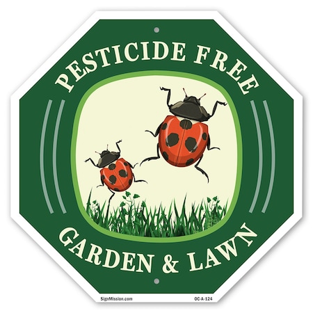 Signmission Pesticide Free Garden & Lawn, 10 Inch X 10 Inch, Plastic Sign OC-P-10-124
