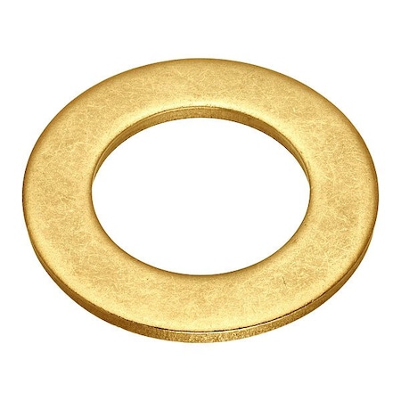 Zoro Select Flat Washer, For Screw Size 1 in , Brass Plain Finish, 2 PK WASB80NBR