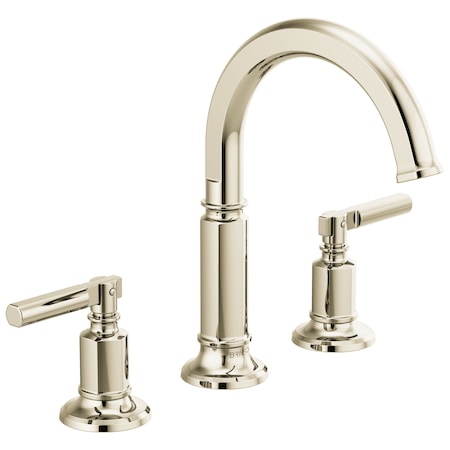 Brizo Invari: Widespread Lavatory Faucet with Arc Spout - Less Handles 1.5 GPM 65376LF-PNLHP