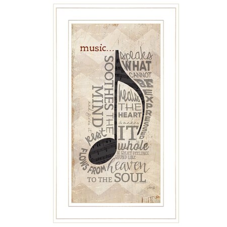 Homeroots Music 4 White Framed Print Wall Art 405190