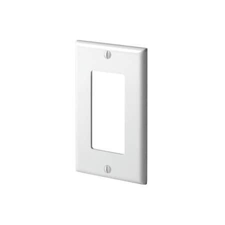 Leviton Decora Wallplate, Standard Size, Gang 1, White 80401-GFW