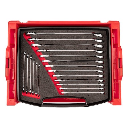 Tekton Combination Wrench Set, Steel, 19 Tools OLB94202