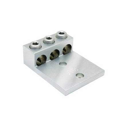 Burndy AL Term, 3 Cond, #6 AWG, 2-Hole, 1/2 in Stud, Al/Cu Rated K3A31U2N