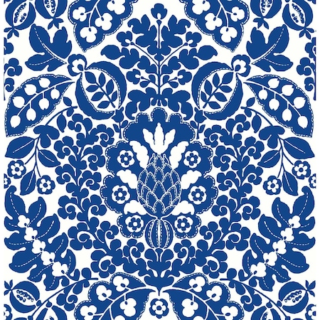 A-Street Prints Marni Blue Fruit Damask Wallpaper 4081-26332