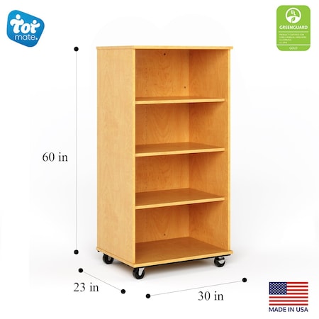 Tot Mate Mobile Wood Cabinet, Maple, 30 in W x 30 in L x 60 in H x 23 in D TMM511A.M0577