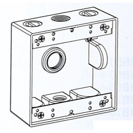 Radiant 2B50-5 5.5 in. Holes 2-Gang Weatherproof Box, Gray RA1575458