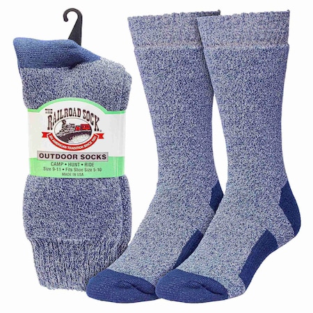 Railroad Sock Womens Crew Socks, 96% Spun Polyester, 4% Spandex, Navy, 5-10 W; 4 Pair-7.5 M, 1 PR 684 TS NV