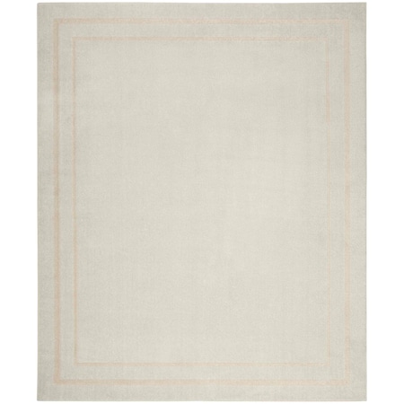 Homeroots 9' X 12' Ivory And Gold Indoor Outdoor Area Rug 573201