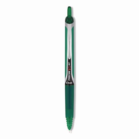 Pilot Precise V5RT Rollerball Pen, Retractable, Extra-Fine 0.5 mm, Green Ink, Green/Silver Barrel PIL26065EA
