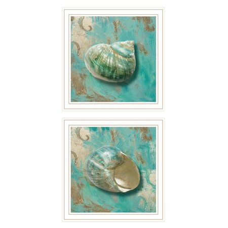Set Of Two Azurica I and Sea II 2 White Framed Print Wall Art, 2PK