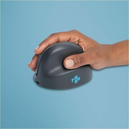 R-Go HE Basic Ergonomic Mouse, Medium Hand Size 165-185mm, Right Handed, Bluetooth, Grey RGOHEBAMRWL