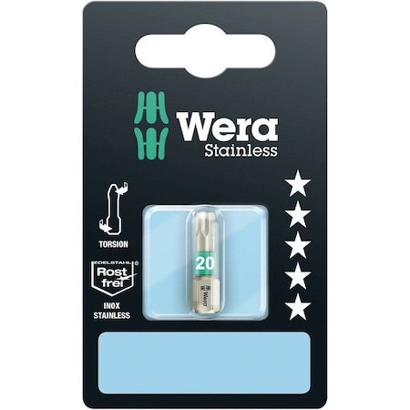 Wera 3867/1 TS SB TORX bits, stainless, TX 20 x 25 mm 5073622001