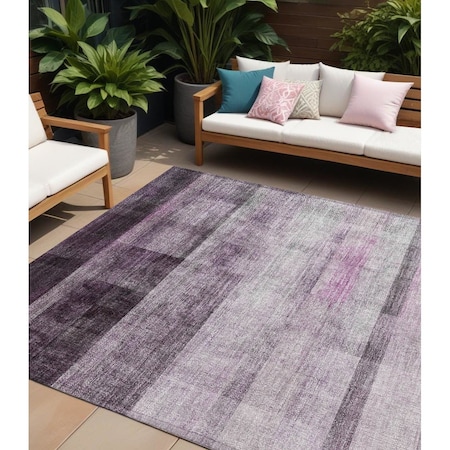 Homeroots 8' X 10' Purple Ombre Washable Non Skid Indoor Outdoor Area Rug 563670
