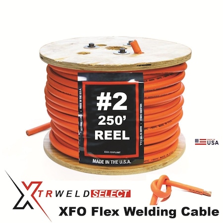 Xtrweld WCSN2XFO-250 Select Welding Cable, XFO, 600V, No 2 AWG, 250', Priced per Foot UF0500