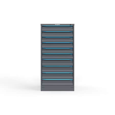 Strong Hold 10 drawer cabinet - (6x 4ft, 4x 5ft) - Blue accents - Keyed Alike S3060-PPAAS-1003FS