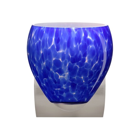 Besa Lighting Besa, Bolla Mini Sconce, Blue Cloud, Satin Nickel Finish, 1x9W LED 1WZ-412286-LED-SN