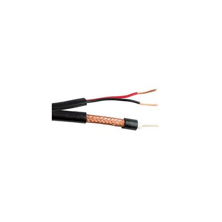 Cable Wholesale RG6/U Siamese Coaxial + Power Cable, 18AWG Solid Bare Copper Coax, 18/2 Stranded Copper Power, 10X4-28222NF