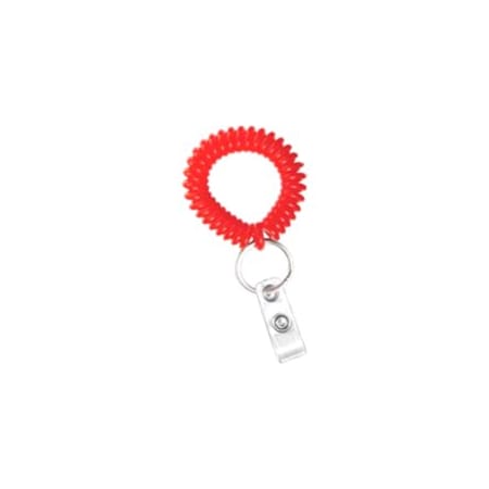 Brady RED WRIST COIL, CLEAR VINYL STRAP AND 7/8in NICKEL-PLATED SPLIT RING, 25MM COIL, STRAP SIZE 2 2140-6206