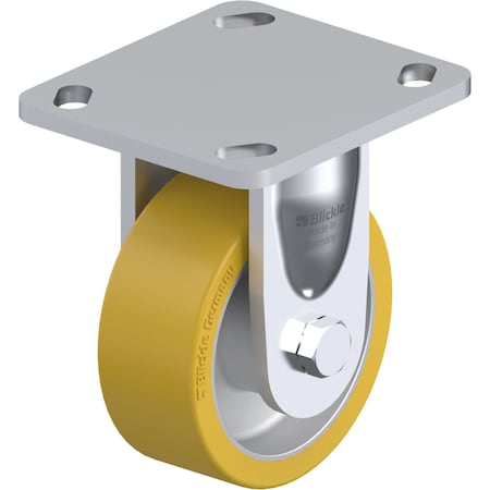 Blickle Rigid Plate Caster, PU, 4", 550 lb. BKS-ALTH 100K-14