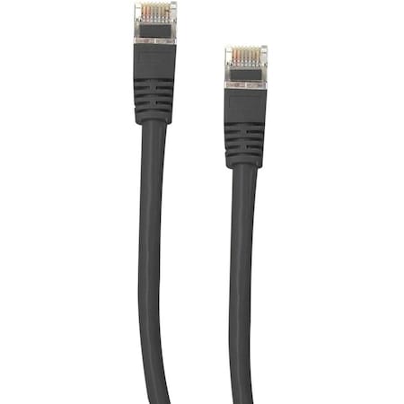 Cable Wholesale Shielded Cat5e Black Copper Ethernet Cable, F/UTP, Snagless/Molded Boot, POE Compliant, 50 foot 10X6-52250