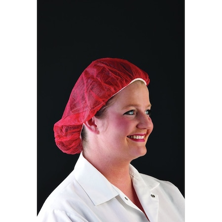Workhorse Color-Coded Latex Free Bouffant Hair Net Caps, 100PK B-21-1000-RED
